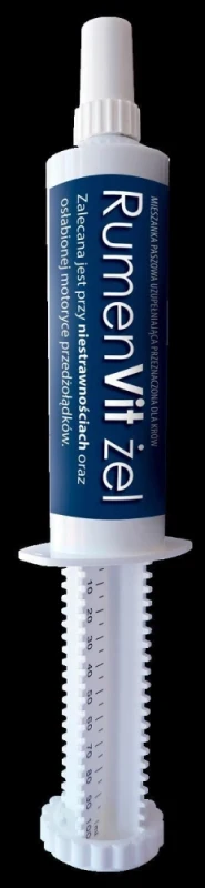Rumenvit 100 g- żel dla bydła działający wspomagająco.