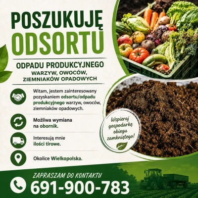 Odsort, odpad produkcyjny warzyw, owoców, ziemniaków