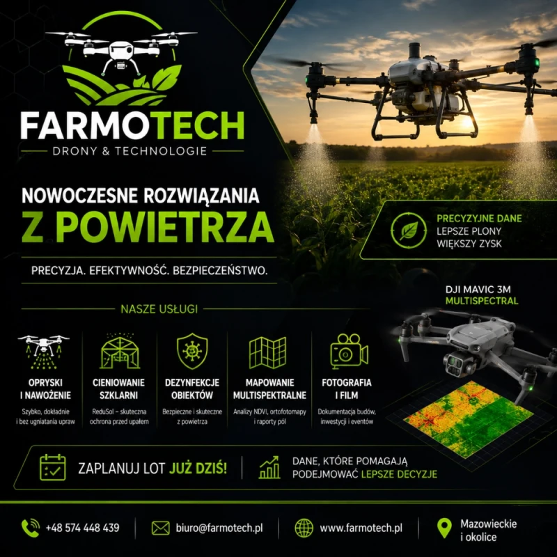 Opryski dronem rolniczym DJI Agras  Próba