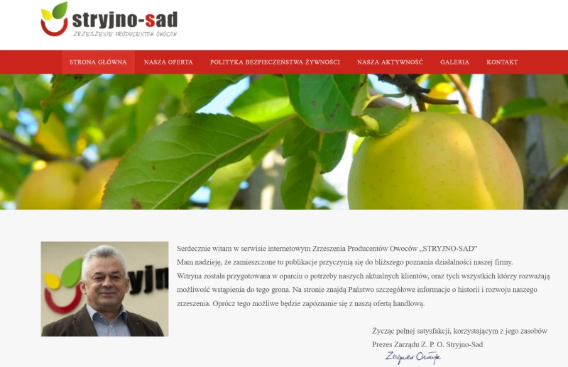 Stryjno Sad Zrzeszenie producentów owoców